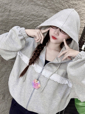 Lace Soft Hoodie Jacket