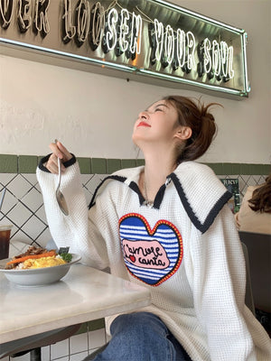 Cream Colorful Spring Sweater