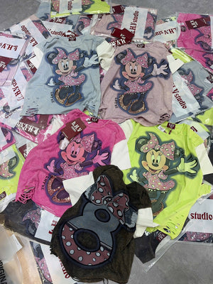 N14 Distressed Mic.key Tee Top