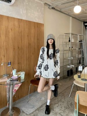 Rose Flowers Knit Sweater