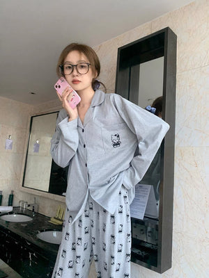 PJ31 Grey Kitty Pajamas Sleepwear