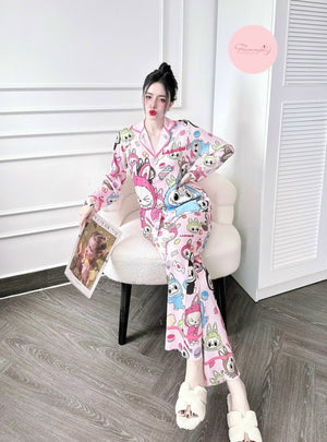 Labubu Long Sleeved Shirt Long Pants Pajama Set