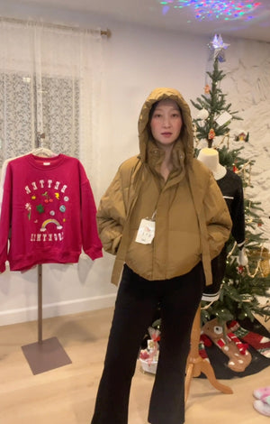 Brown Lightweight Puffer Bomber Jacket