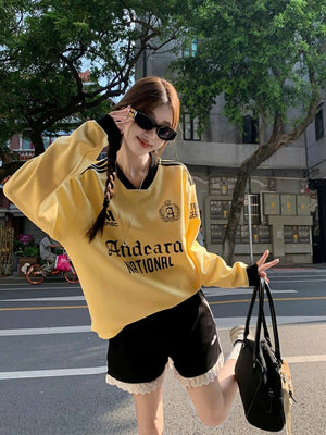 Yellow Cute Sweatshirt