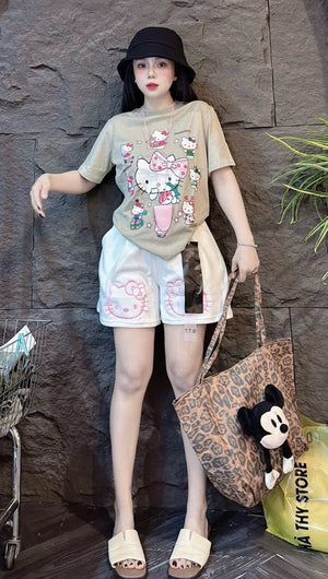 Set of 2 - Kitty Tshirt and Shorts