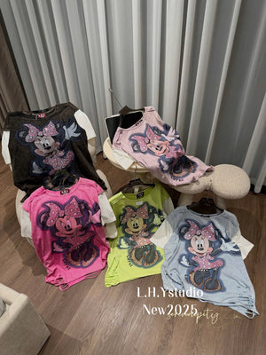 N14 Distressed Mic.key Tee Top