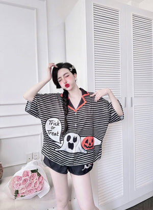 Halloween Trick or Treat Short Pajamas Set