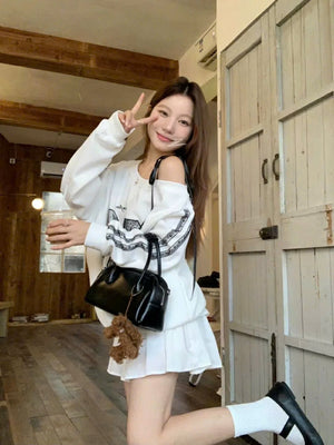 TOP Cute One sided Sleeveless Sweatshirt