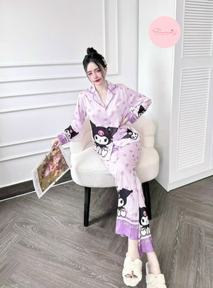 (90-120 lbs) Kuromi Long Sleeved Shirt Long Pants Pj Set