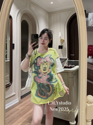 N14 Distressed Mic.key Tee Top