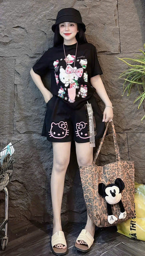 Set of 2 - Kitty Tshirt and Shorts