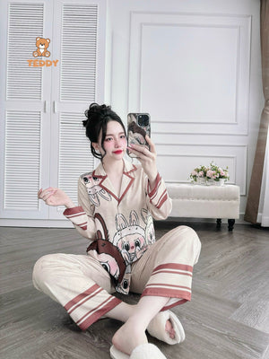 Labubu Long Sleeved Shirt Long Pants Pj Set