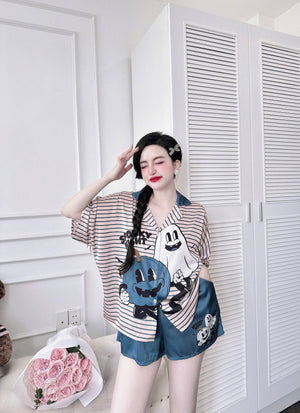 Halloween Spooky Night Short Pajamas Set