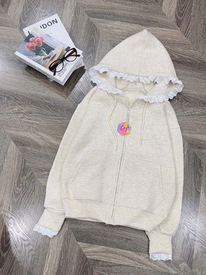 Lace Soft Hoodie Jacket