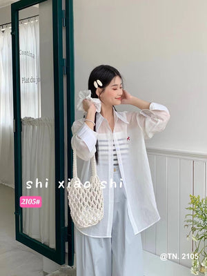 White Tube Top and Shirt Set 3pcs