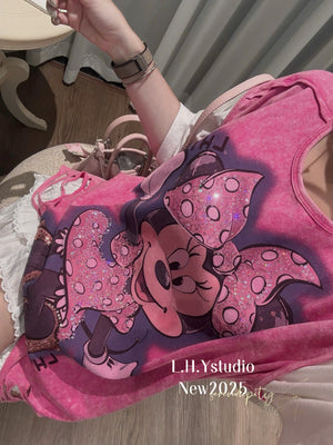 N14 Distressed Mic.key Tee Top