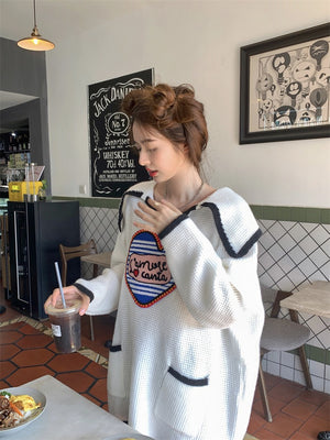 Cream Colorful Spring Sweater