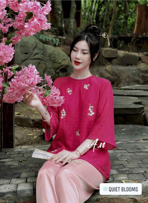 P01 - Pháp Phục Lam Voan Tơ Thêu Cao Cấp