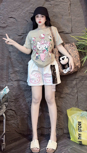Set of 2 - Kitty Tshirt and Shorts