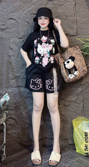 Set of 2 - Kitty Tshirt and Shorts