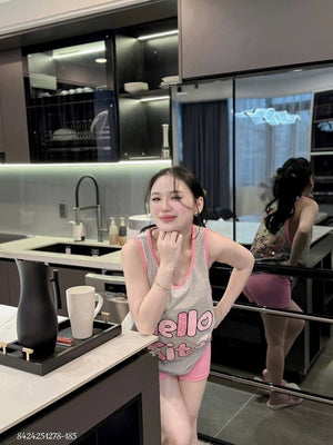 Set of 3 - Sleeveless Top, Tube Top and Biker Shorts