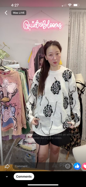 Rose Flowers Knit Sweater