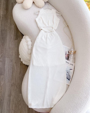 White Set of 2pc - Crop Top and Skirt