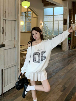 TOP Cute One sided Sleeveless Sweatshirt