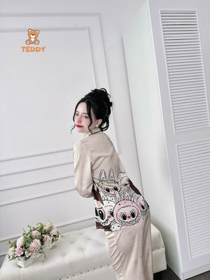 Labubu Long Sleeved Shirt Long Pants Pj Set