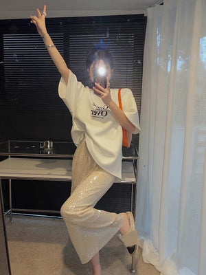 Outfits - Tshirt and Bling Bling Skirt