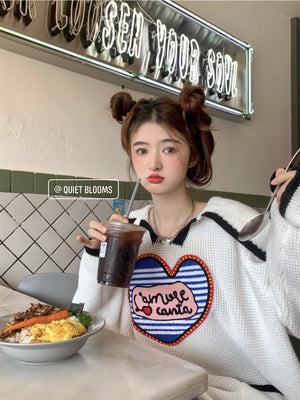 Cream Colorful Spring Sweater