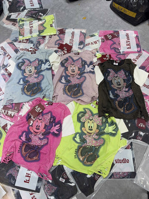 N14 Distressed Mic.key Tee Top