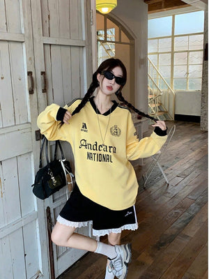 Yellow Cute Sweatshirt