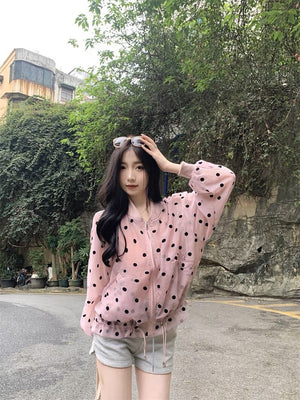 Sheer Mesh Summer Jacket in Pink