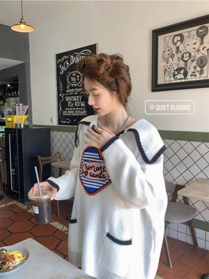 Cream Colorful Spring Sweater
