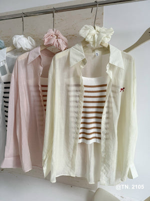 White Tube Top and Shirt Set 3pcs