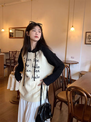 Cute Black and White Hoodie