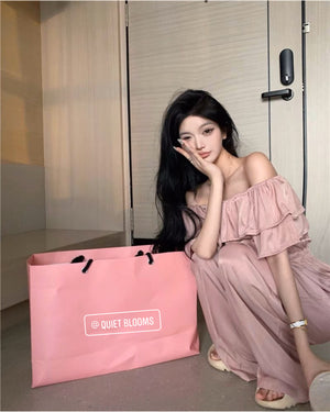 Dusty Rose On and Off Shoulders Jumpsuit