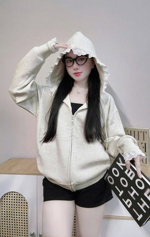Lace Soft Hoodie Jacket