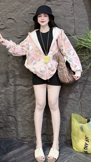 Pink Kitty Hoodie Jacket