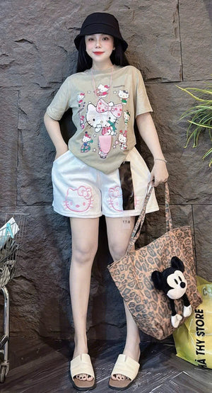 Set of 2 - Kitty Tshirt and Shorts