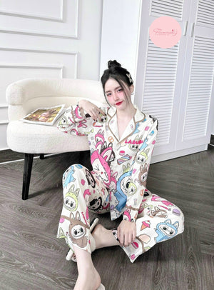 Labubu Long Sleeved Shirt Long Pants Pj Set