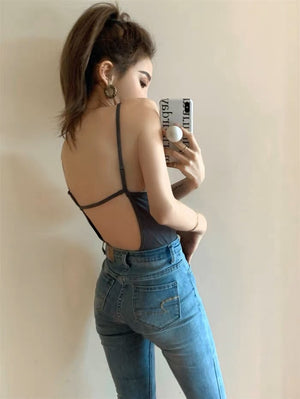 Open Back Sleeveless Bodysuit