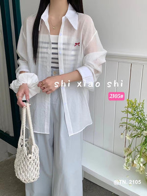 White Tube Top and Shirt Set 3pcs