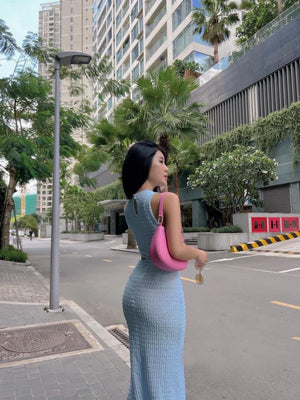 Blue Set of 2pc - Crop Top and Skirt