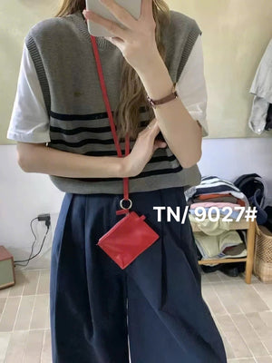 Striped Knit Short Sleeves Top