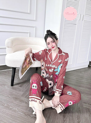 (90-120 lbs) Labubu Long Sleeved Shirt Long Pants Pj Set