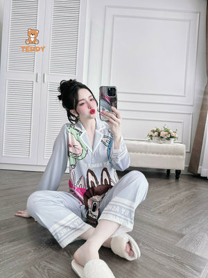 Labubu Long Sleeved Shirt Long Pants Pj Set