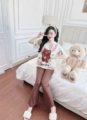 PJ14 2pcs/ Set Thun Tăm Hoạ Tiết Dễ Thương Pajama