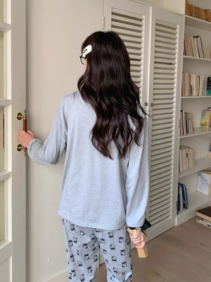 PJ31 Grey Kitty Pajamas Sleepwear